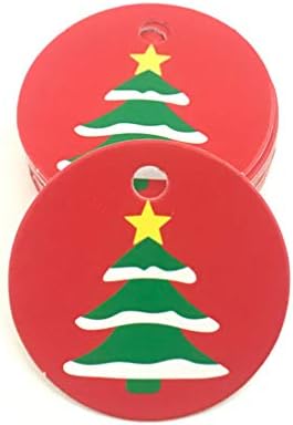 Nuobesty Божиќни подароци 100 парчиња Божиќни хартиени ознаки ети ги ознаките за етикети за виси знаци ознаки Божиќни декор подароци