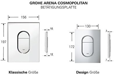 Grohe 38844p00 Arena Cosmopolitan Flush Plate - Chrused Chrome
