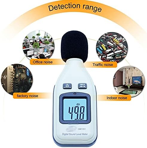 Jieseing Digital Sound Meter Meter Tester Logger Tester GM1351 30-130DB бучава во децибели LCD тестер за анализатор