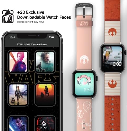 Сет на Војна на Starвездите - Leia Organa & Rebel Classic SmartWatch Bands - Официјално лиценцирани, компатибилни со секоја големина и серија на Apple Watch