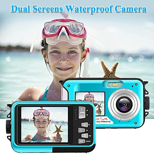 Водоотпорна дигитална камера Uupoi, 48MP целосен HD видео рекордер селфи, подводна камера 2.7K видео камера за нуркање, одмор
