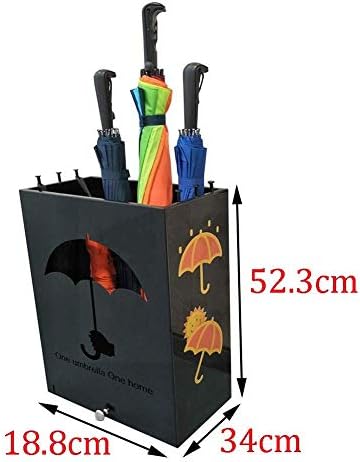 Lxdzxy чадор стои, чадор штанд правоаголен, метал ковано железо хотел Долга и кратка решетка за складирање на чадори, фиока за капење од типот