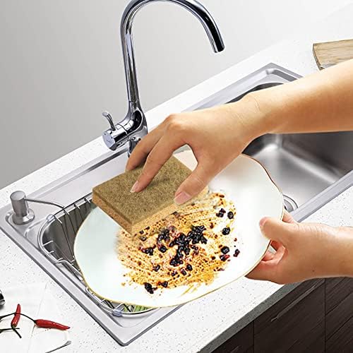 10 парчиња кујнски материјали за миење садови за домаќинство сунѓер избришете природно чистење на сисали Лесно за чистење на миење садови