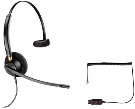 Глобален пакет Teck, Plantronic HW540 Слушалници за слушалки за бучава и Аваја Телефонски кабел, компатибилен со 1408, 1416, 2410, 2420,