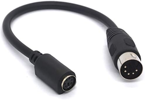 Адаптер за кабел од 5 пински DIN до PS/2, 5 пински миди машко до 6 пински мини DIN Femaleенски адаптер за Мусер на тастатура