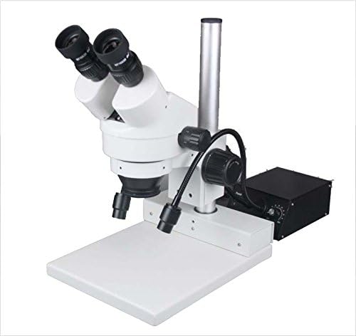Радикално работно растојание од 200мм 3-45X зум стерео PCB заварување мобилен микроскоп за поправка на часовници со светло за оптички влакна