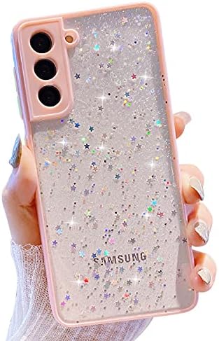 Компатибилен Со Samsung Galaxy S21 Случај За Жени Девојки, Мека Тенок Одговара Целосна Околу Заштитни Симпатична Јасна Sparkly