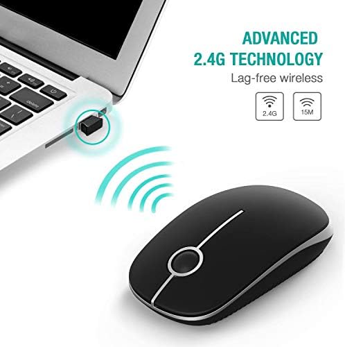 Тивок Безжичен Глушец, 2,4 G Тенок Патувачки Глушец СО USB Приемник, Тивок Клик Заштитни Компјутерски Глувци За Лаптоп Компјутер
