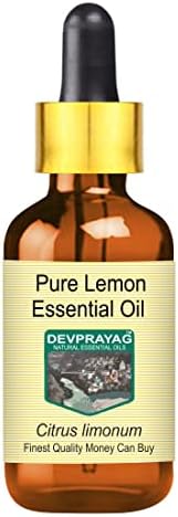 Devprayag чисто лимон есенцијално масло со стаклена капка пареа дестилирана 5 ml