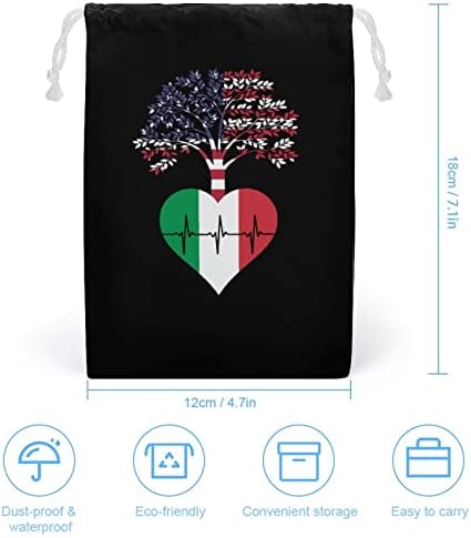 Италија САД Корен Чукање На Срцето Платно Чанта За Складирање Торба За Влечење За Повеќекратна Употреба Торбичка Торбичка Торба За