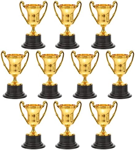 Кесјоо Пластични Трофеи Мини Трофеи 10 Пакет Пластични Златни Трофејни Чаши За Деца Дипломирање Партија, Спортски Турнири, Натпревари
