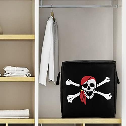 Череп И Вкрстени Коски Пиратски Голем Јорган Торба За Складирање Кутија Патент На Врвот За Облека Перница Утешител