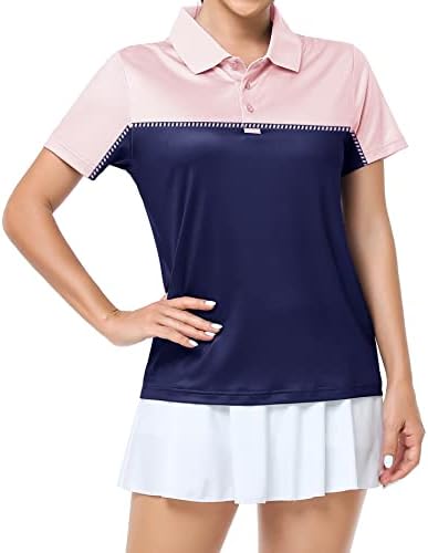Малку маици за голф за женски голф со кратки ракави со кратки ракави со лесен тениски тенис за печатење на тенис