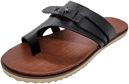 Виквик сандали за жени облечени летни прстени со рамни влечки ортопедски римски чевли на плажа Обични удобни домашни сандали на отворено се
