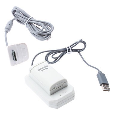 Wkell 4800mah Power Bank Battery & Charger & Controller Extension Cable за Xbox360, црна