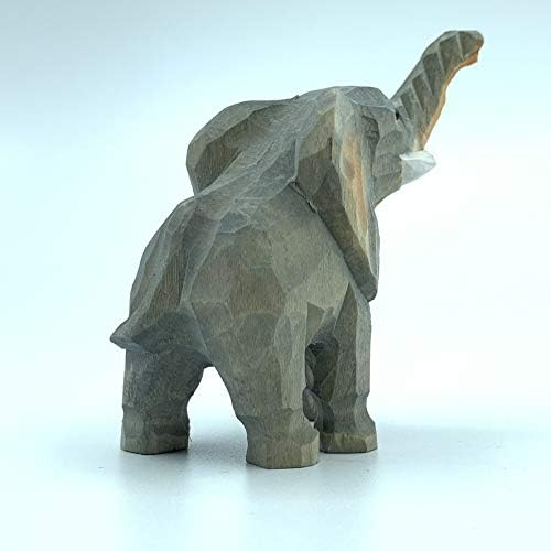 со непрекинато рачно врежано дрвена дрвена слон фигура 5