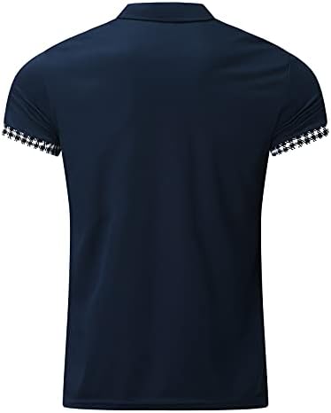 Менс обични дамки кошули графички печатени дишечки кратки ракави Стилски патент јака кошула плажа Тенок вклопувачки врвови