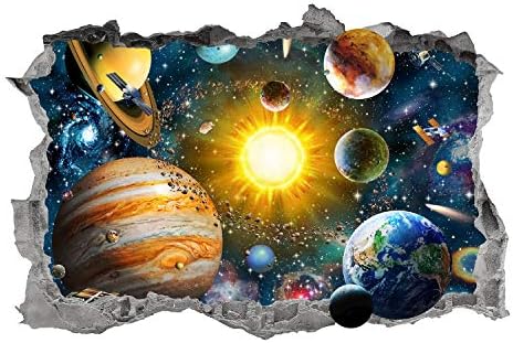 Сончевиот систем wallиден декларатен уметност разби 3Д графички надворешни вселенски планети wallидови налепници за uralидални постер детска