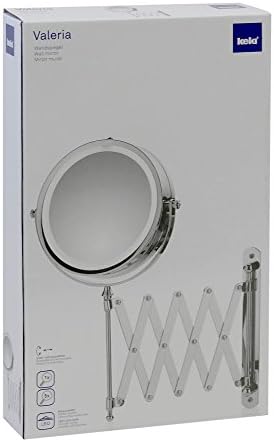Кела Валерија 20643 Ѕид Козметички Огледало СО LED Осветлување Проширување 1x / 5X Зголемување / Завртка-На Дијаметар 14 см / Хромирани