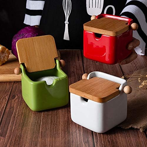 Aloncetlp Pepper Shakers Керамички сет домашен кутија за лесен кутија сол кутија шеќер кутија во боја плоштад за сезонски кутии