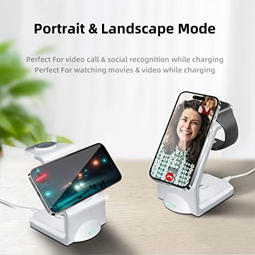 3 in 1 for Magsafe Wireless Charging Station, AWUKOMSN Magnetic Wireless Charger,Fast Charger Stand Compatible with iPhone 14/13/12/Pro Max/Pro/Plus,