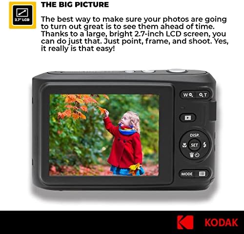Kodak Pixpro FZ45 Дигитална камера + Црна точка и снимање на камера + Трансцендент 64 GB SD мемориска картичка + Три-патишта на