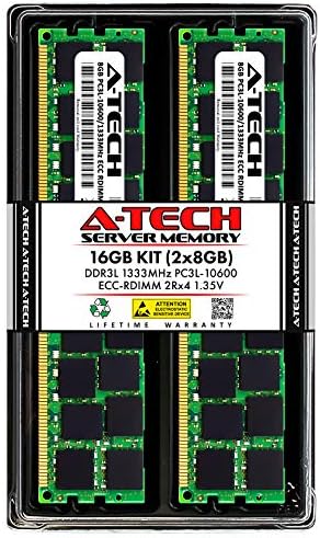 A-Tech 16gb Комплет Меморија RAM МЕМОРИЈА За HP Работна Станица Z800-DDR3L 1333MHz PC3 - 10600 ECC Регистрирани RDIMM 2Rx4 1.35 V-Сервер