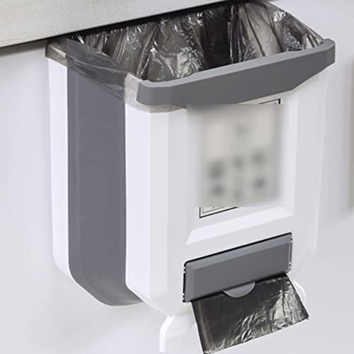 Wyndel Trash Can Can врата виси преклопување на отпадоци од пластична хартија корпа за домаќинства кујнски кабинет врата за отпадоци