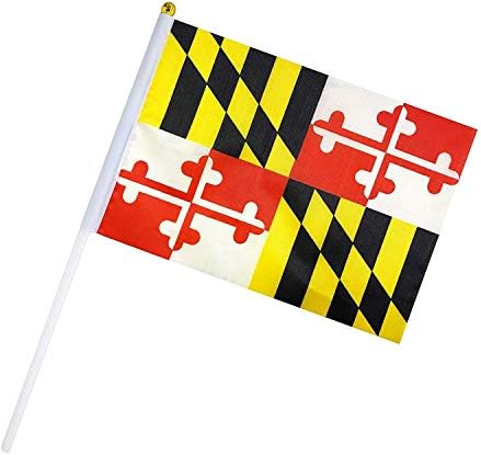 50 пакувања држени со знамето на знамето на знамето на Мериленд Мало мини знаме, партиски украси за украси за паради, спортски настани, прослава