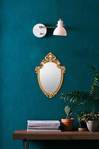 Омиро Декоративни Ѕид Огледало На Златен Штит Форма, 16 l x 11 W