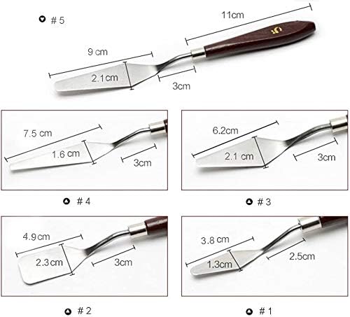 5-парчиња сликарски нож постави не'рѓосувачки челик шпатула палета нож масло за сликање додатоци во боја