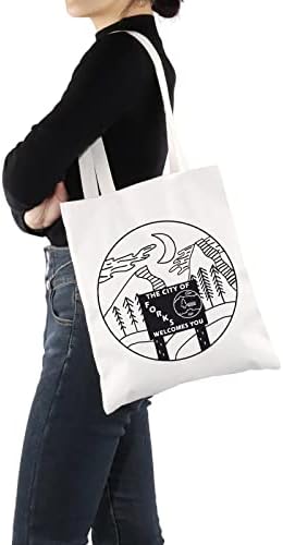 G2tup Вампир филм инспириран подарок Градот Форкс добредојде на еднократно платно торбички торбички вилушки чанти од Вашингтон