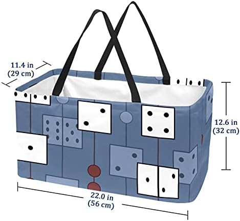 Кошница за еднократно шопинг кора шема на шема преносна преклопна пикник намирници торбички за перење торба за торба за купување тота