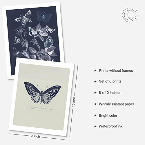 Хабселигкеит Пеперутка wallиден декор естетски, постери за месечина за уметност за декор на wallидови во спалната соба, гроздобер