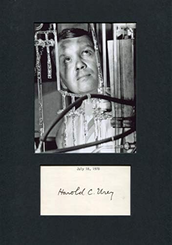 Нобелова награда Харолд Ури во Хемија 1934 година Аутограм, потпишана картичка монтирана