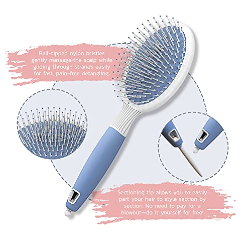 Сет за четки за коса - Професионална тркалезна четка и овална четка за лопатка за сушење на удар - четка за лопатка за коса за густа коса