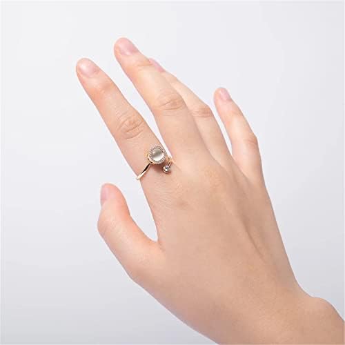 Прстени за анксиозност против стрес на Лонглитер за жени Ротирајте го опалниот смок Слинер прстен Прилагодлив отворен манжетен прстен