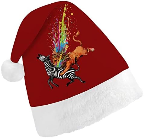 Лав Зебра Божиќна Капа Дедо Мраз Шапка Смешни Божиќни Капи Празнични Капи За Жени/Мажи