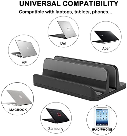 Phocar вертикален лаптоп штанд, лаптоп вертикален држач за биро, држач за мобилни телефони компатибилен со MacBook Air Pro, iPad