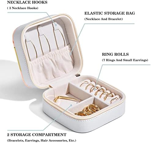 Mini Travel Protable накит кутија за прстен, приврзок, обетка, кутија за организатор на ѓердан, роденденски подароци од праска цвет