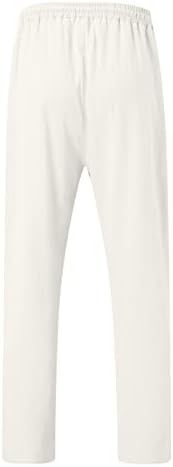 Mens Casual Mase Printed Linen Pocket Pants панталони со големи димензии Панталони 9 10