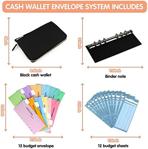 Паричник за парични плик - буџетски паричник со коверти со готовина, сите во еден организатор на паричник за пари за жени буџетираат