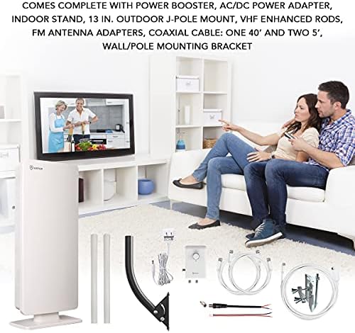 Antop - HD Smart Booster Panel Indoor/Outdoor TV антена со J Pole