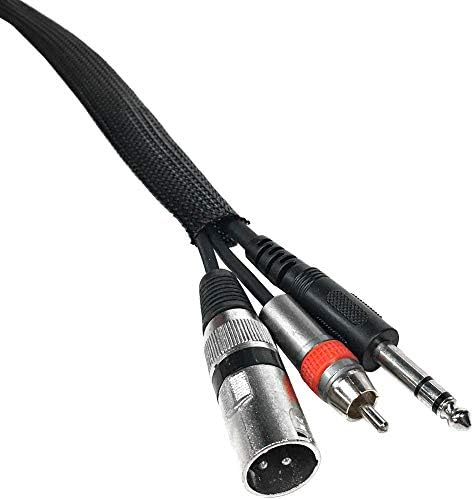 Сеизмички аудио - EBS1825Green- 25 стапки зелена/црна 1/8 Прошимен ткаен кабелски ракав за цевки со кабел за цевки
