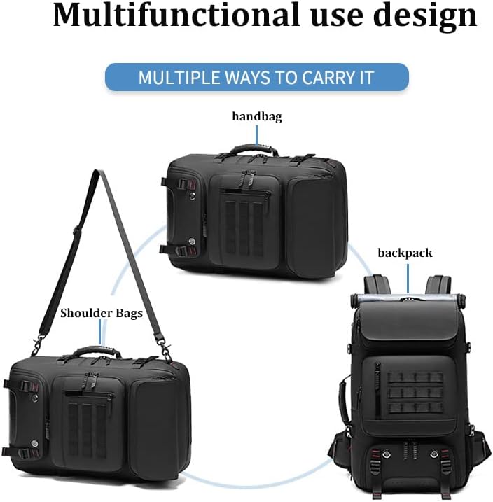 Infeylay мажи патуваат ранец, водоотпорен 17 -инчен деловен лаптоп ранец со посебна торба за чевли, скриено USB -порта за полнење 50L