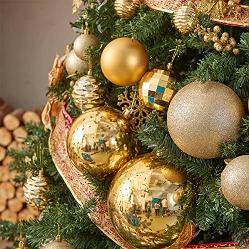 Божиќни украси за Божиќни топка злато гигантски пропустливи пластични декоративни висечки жива топка елка украси за украси за празнични забави)