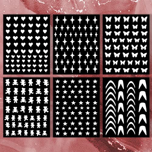 Француски налепници за нокти Водичи за нокти Арт-алатки 3Д само-лекави шаблони за воздушна четка раб на ноктите декорации срце Пеперутка маникир Помошни додатоци з