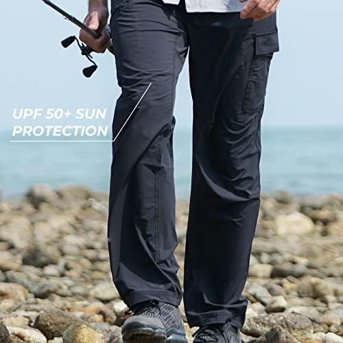 Кастинг Ветер Грб Риболов Панталони За Пешачење, Водоотпорни Лесни Машки Патувања Панталони За Качување, UPF 50+ Материјал За Истегнување