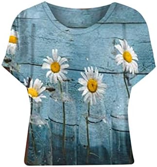 Кошули Лето Краток Ракав 3д Печатење Обичен Пуловер Лабава Тип Маица Долги Ракави Блуза За Жени
