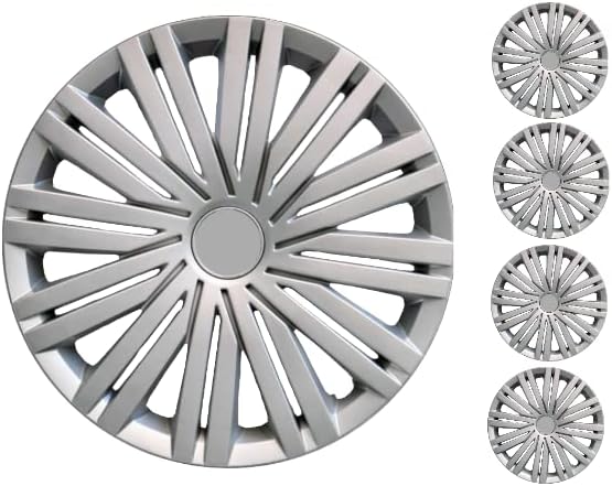 Копри сет од покривка од 4 тркала од 13 инчи Сребрена Hubcap Snap-On Fit renault